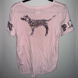 VS PINK bling rose gold shirt